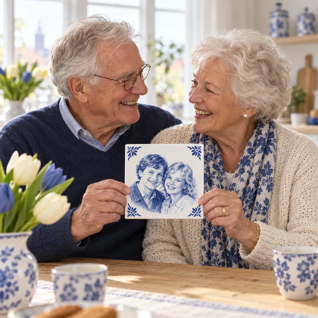 All those years together, as a Delft blue tile